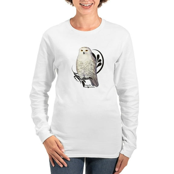 CafePress - Snowy Owl Long Sleeve T Shirt - Women's Long Sleeve Graphic Casual T-Shirt