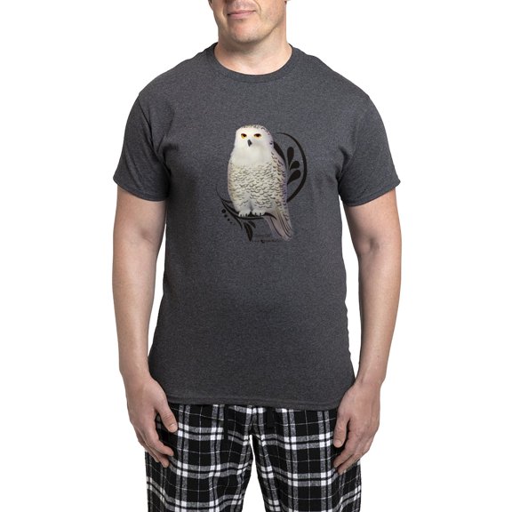 CafePress - Snowy Owl Men's Dark Pajamas - Men's Loose Fit, Cotton - 2 Piece Pajama Set