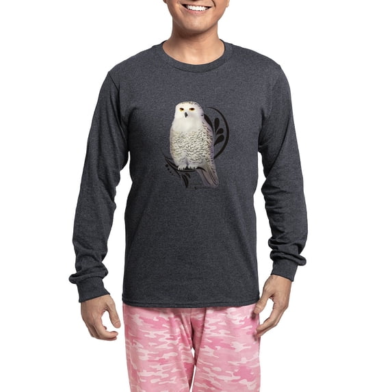 CafePress - Snowy Owl - Men's Long Sleeve Charcoal Pajama Set