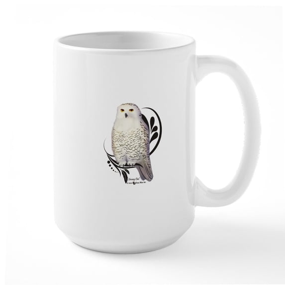 CafePress - Snowy Owl Mugs - 15 oz Ceramic Large White Novelty Mug