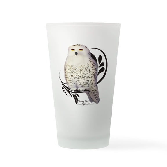 CafePress - Snowy Owl - Pint Glass, Drinking Glass, 16 oz. CafePress