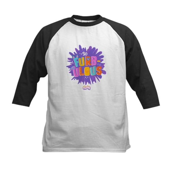 CafePress - So Furbulous Kids Baseball T Shirt - Kids Cotton Baseball Jersey, 3/4 Sleeve Shirt