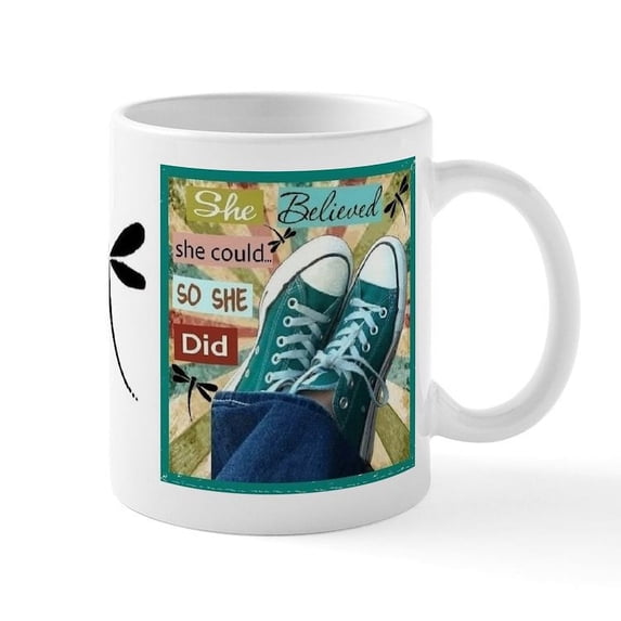 CafePress - So She Did Mug Mugs - 11 oz Ceramic Mug - Novelty Coffee Tea Cup