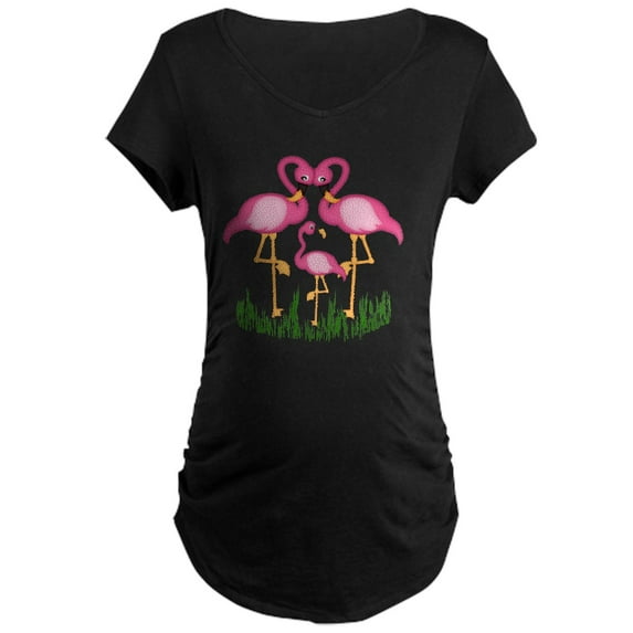 CafePress - So Sweet Flamingos Maternity Dark T Shirt - Maternity Dark T-Shirt