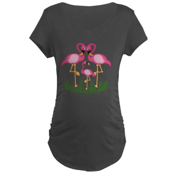 CafePress - So Sweet Flamingos Maternity Dark T Shirt - Maternity Dark T-Shirt