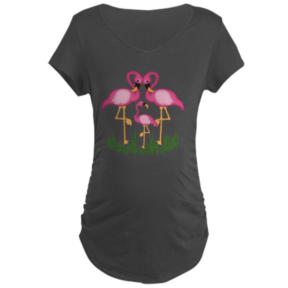 CafePress - So Sweet Flamingos Maternity Dark T Shirt - Maternity Dark T-Shirt