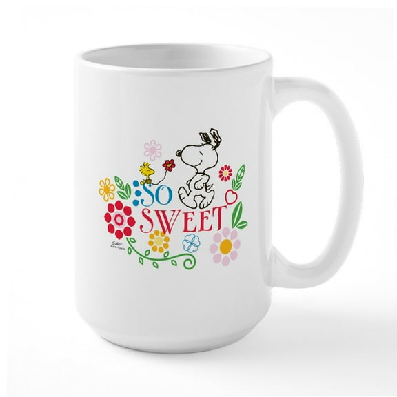 CafePress - So Sweet Snoopy Mugs - 15 oz Ceramic Large White Novelty Mug