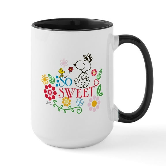 CafePress - So Sweet Snoopy Mugs - 15 oz Ceramic Large White Novelty Mug