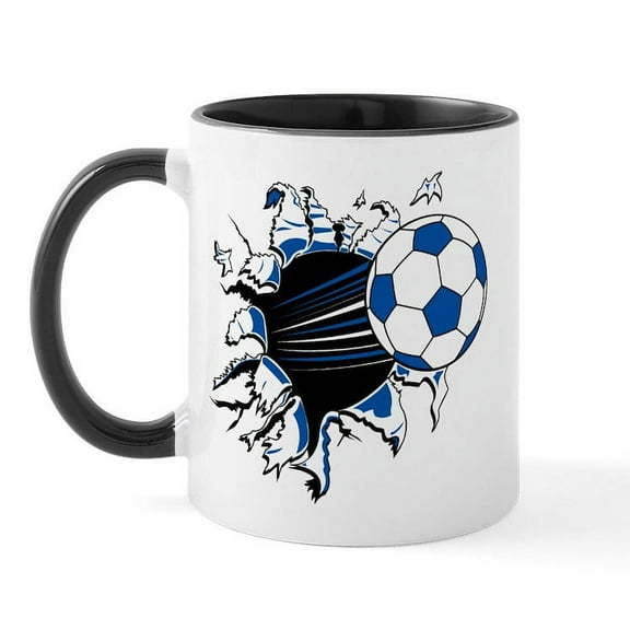 CafePress - Soccer Ball Burst Mug - 11 oz Ceramic Mug - Novelty Coffee Tea Cup