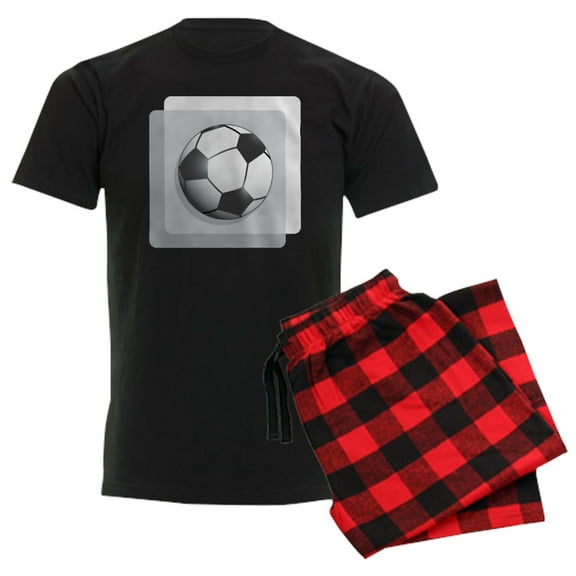 CafePress - Soccer Ball Men's Dark Pajamas - Men's Dark Loose Fit Cotton Pajama Set