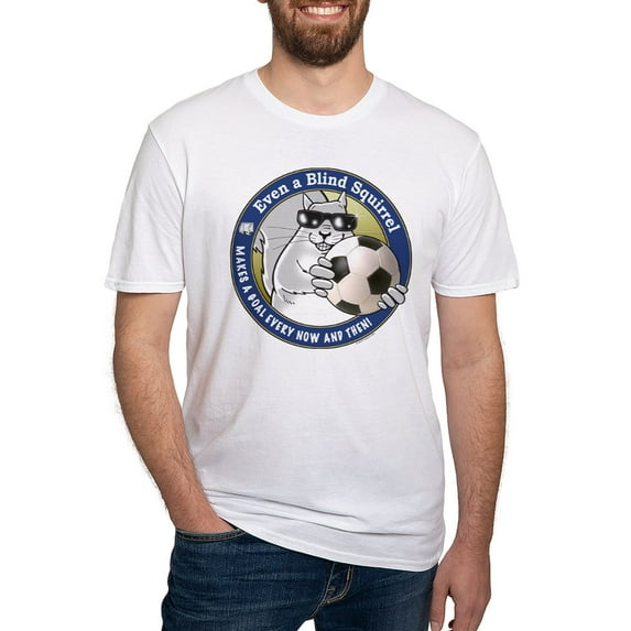 CafePress - Soccer Blind Squirrel Fitted T Shirt - Fitted T-Shirt, Vintage Fit Soft Cotton Tee