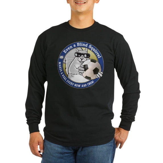 CafePress - Soccer Blind Squirrel Long Sleeve Dark T Shirt - Long Sleeve Dark T-Shirt