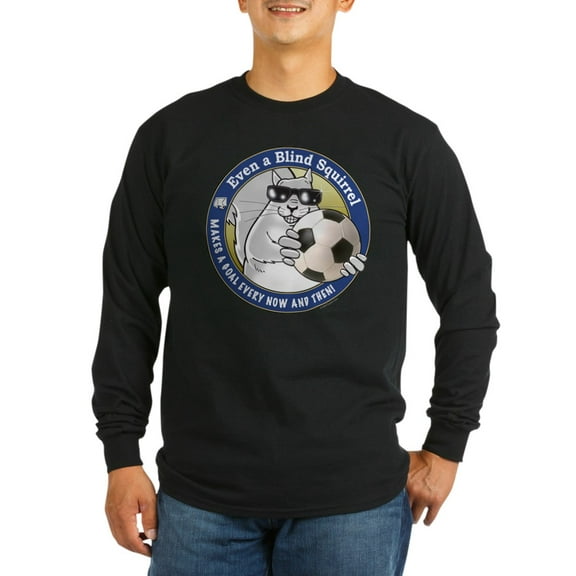 CafePress - Soccer Blind Squirrel Long Sleeve Dark T Shirt - Long Sleeve Dark T-Shirt