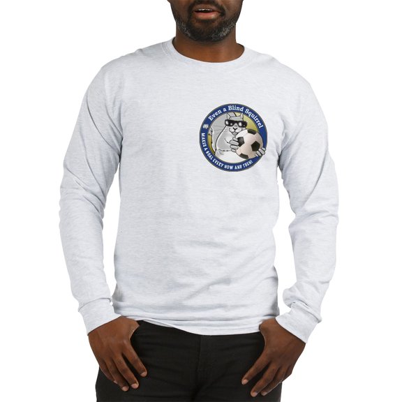 CafePress - Soccer Blind Squirrel Long Sleeve T Shirt - Unisex Cotton Long Sleeve T-Shirt
