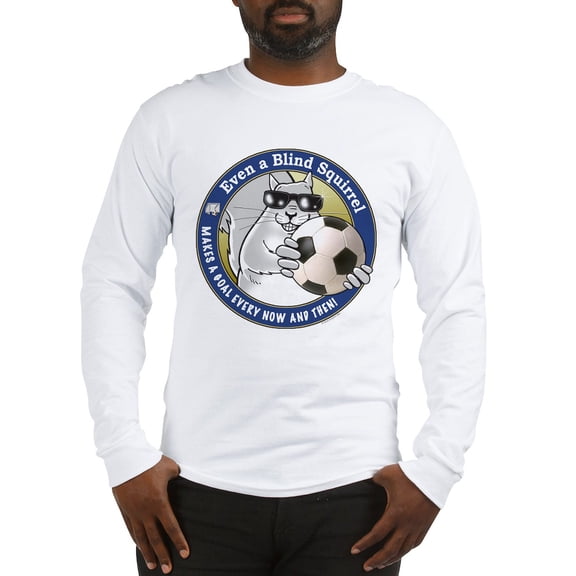 CafePress - Soccer Blind Squirrel Long Sleeve T Shirt - Unisex Cotton Long Sleeve T-Shirt