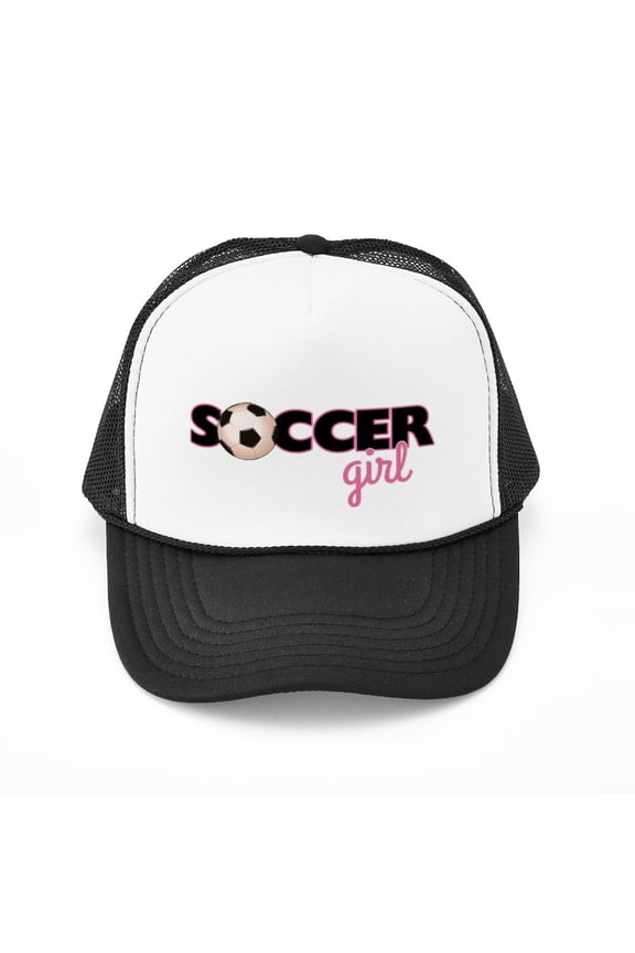 - Soccer Girl - Adjustable Unisex Printed Trucker Hat with Mesh Back