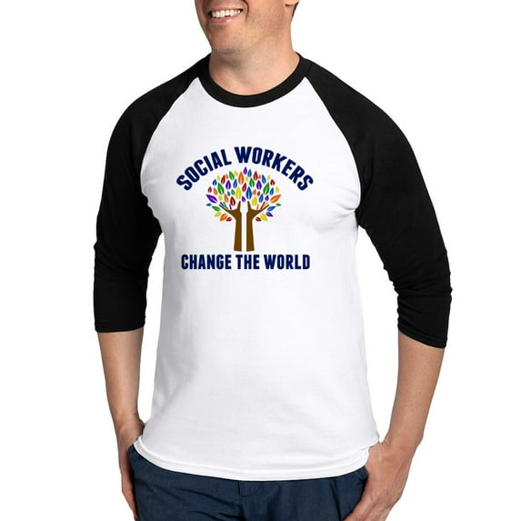 CafePress - Social Work Quote - Cotton Baseball Jersey, 3/4 Raglan Sleeve Shirt