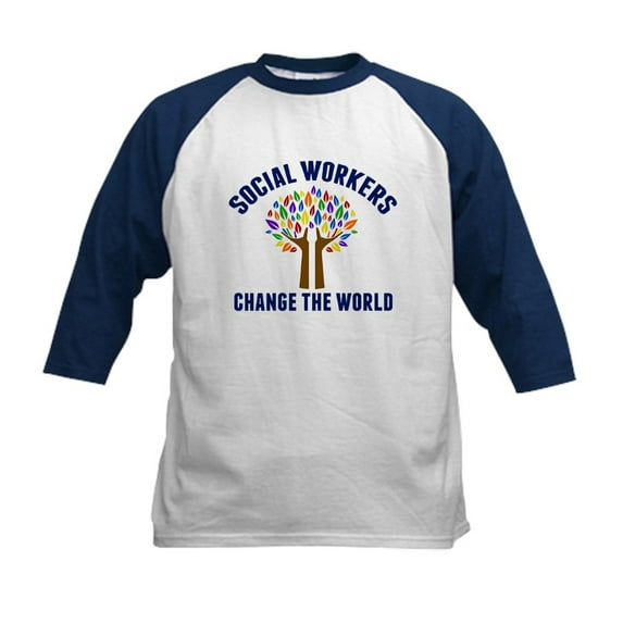 CafePress - Social Work Quote Kids Baseball T Shirt - Kids Cotton Baseball Jersey, 3/4 Sleeve Shirt