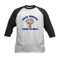 CafePress - Social Work Quote Kids Baseball T Shirt - Kids Cotton Baseball Jersey, 3/4 Sleeve Shirt