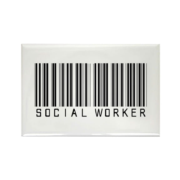 CafePress - Social Worker Barcode - Rectangle Magnet, 2"x3" Refrigerator Magnet
