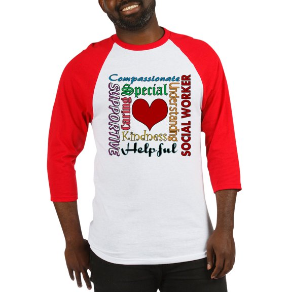 CafePress - Social Worker Baseball Jersey - Cotton Baseball Jersey, 3/4 Raglan Sleeve Shirt