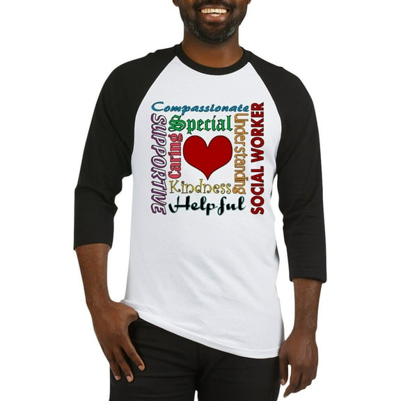 CafePress - Social Worker Baseball Jersey - Cotton Baseball Jersey, 3/4 Raglan Sleeve Shirt