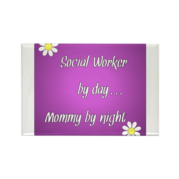 CafePress - Social Worker By Day Mommy By Night Rectangle Magn - Rectangle Magnet, 2"x3" Refrigerator Magnet
