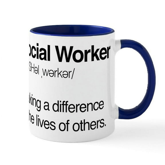 CafePress - Social Worker Definition - 11 oz Ceramic Mug - Novelty Coffee Tea Cup