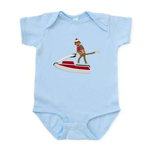 CafePress - Sock Monkey Jet Ski Infant Bodysuit - Baby Light Bodysuit, Size Newborn - 24 Months