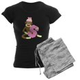 thumbnail image 1 of CafePress - Sock Monkey Monogram Girl S Women's Dark Pajamas - Women's Short Sleeve Print T-Shirt and Pants Dark Cotton Pajama Set, 1 of 7