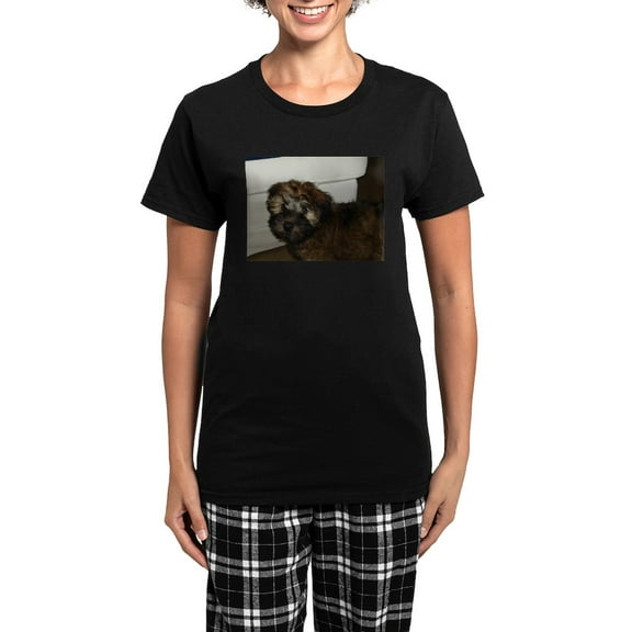 CafePress - Soft Coated Wheat Terrier Puppy Pajamas - Women's Short Sleeve Print T-Shirt and Pants Dark Cotton Pajama Set
