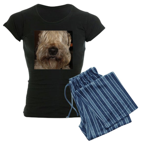 CafePress - Soft Coated Wheaton Terrier Pajamas - Women's Short Sleeve Print T-Shirt and Pants Dark Cotton Pajama Set