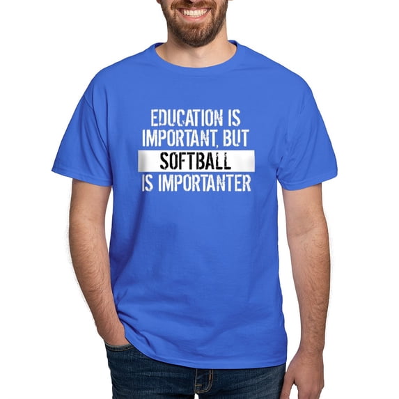 CafePress - Softball Is Importanter T Shirt - Men's Classic Graphic Cotton T-Shirt