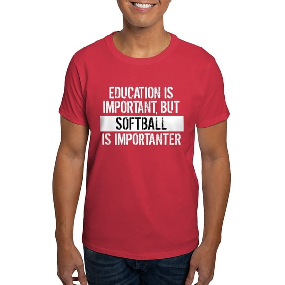 CafePress - Softball Is Importanter T Shirt - Men's Classic Graphic Cotton T-Shirt