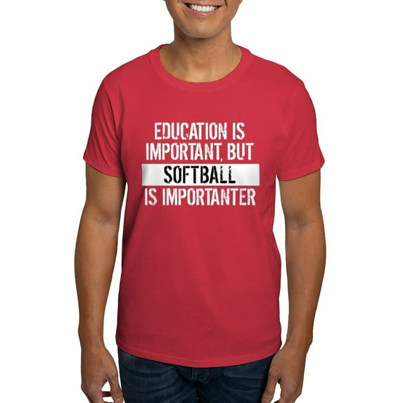 CafePress - Softball Is Importanter T Shirt - Men's Classic Graphic Cotton T-Shirt