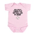 thumbnail image 1 of CafePress - Softball Like My Daddy Body Suit - Baby Light Bodysuit, Size Newborn - 24 Months, 1 of 4