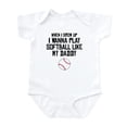 thumbnail image 1 of CafePress - Softball Like My Daddy Body Suit - Baby Light Bodysuit, Size Newborn - 24 Months, 1 of 4