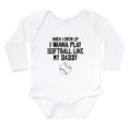 thumbnail image 1 of CafePress - Softball Like My Daddy Body Suit - Long Sleeve Cotton Baby Bodysuit, 1 of 4