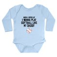 thumbnail image 1 of CafePress - Softball Like My Daddy Body Suit - Long Sleeve Cotton Baby Bodysuit, 1 of 4