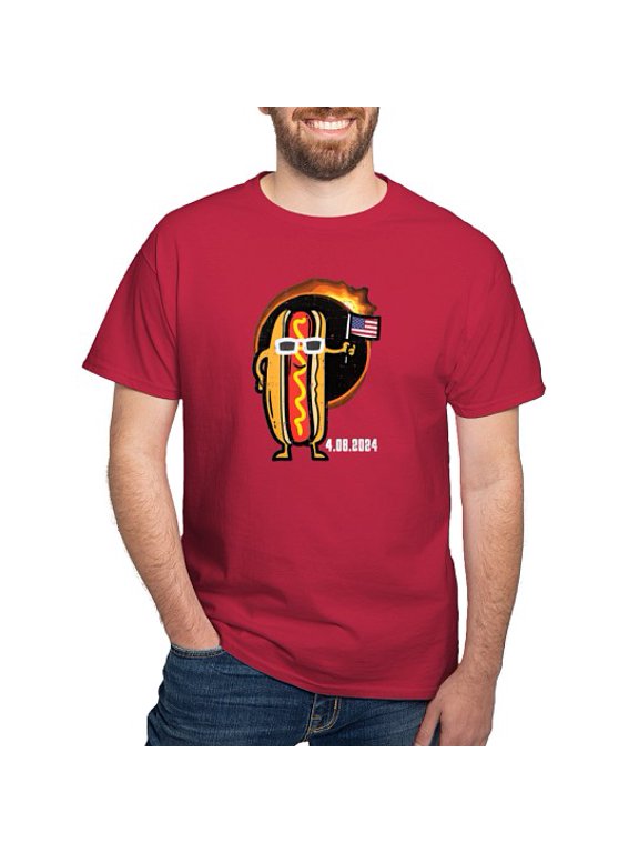 - Solar Eclipse Hotdog US Flag 4.08.24 Men Boys Kids Men's Value T Shirt - Men's Classic Cotton T-Shirts