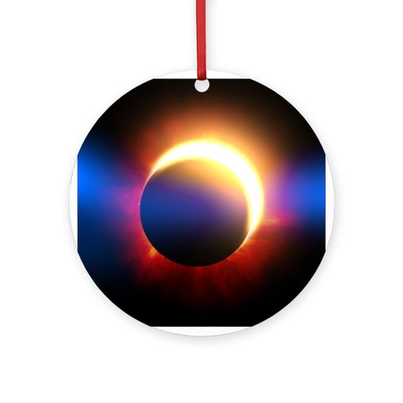 CafePress - Solar Eclipse -  Round Wood Ornament 4"