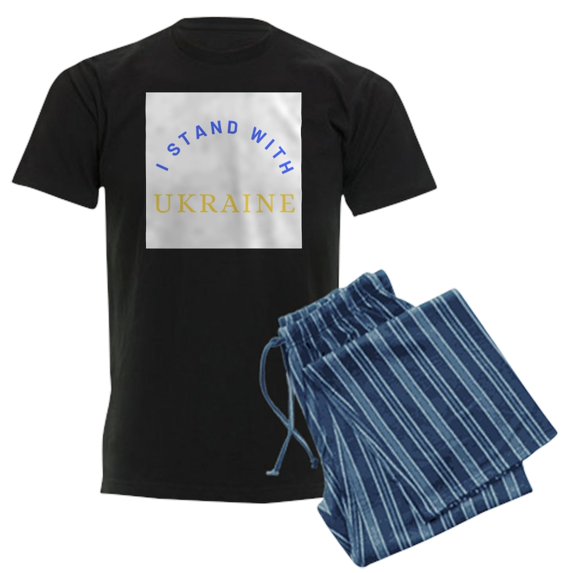 CafePress - Solidarity With UKRAINE Pajamas - Men's Dark Loose Fit Cotton Pajama Set