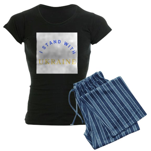 CafePress - Solidarity With UKRAINE Pajamas - Women's Short Sleeve Print T-Shirt and Pants Dark Cotton Pajama Set