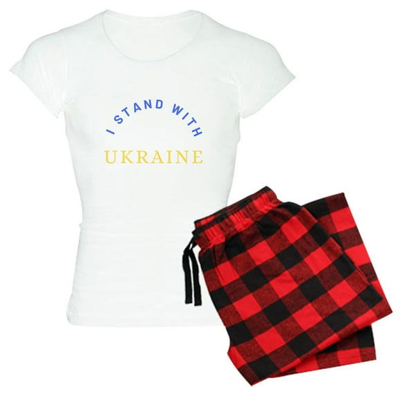 CafePress - Solidarity With UKRAINE Pajamas - Women's Short Sleeve Print T-Shirt and Pants Light Cotton Pajama Set