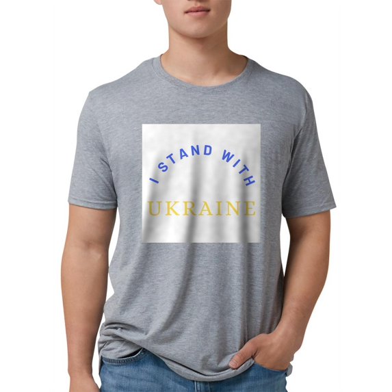 CafePress - Solidarity With UKRAINE T Shirt - Mens Tri-blend T-Shirt