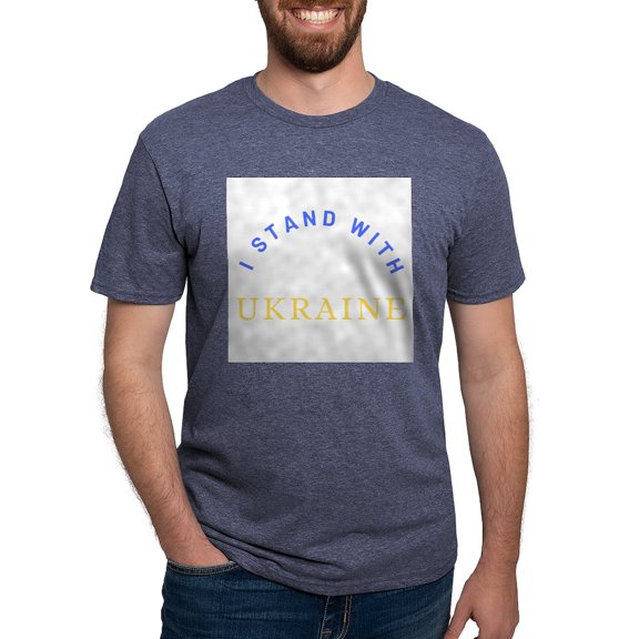 CafePress - Solidarity With UKRAINE T Shirt - Mens Tri-blend T-Shirt