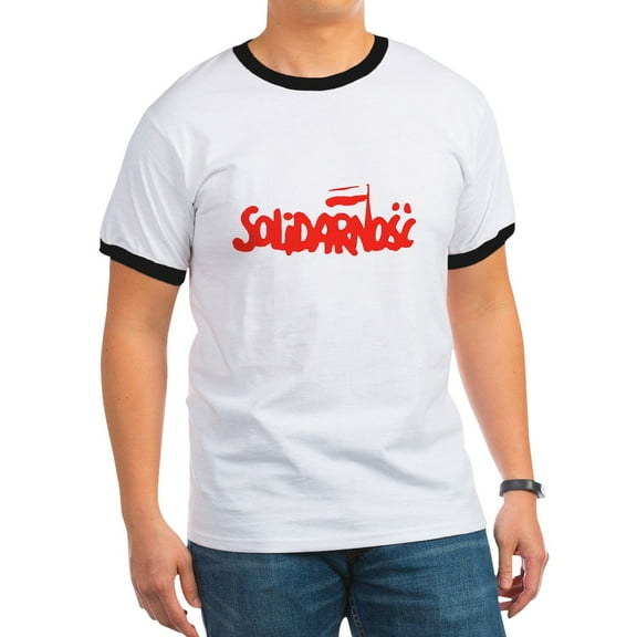 CafePress - Solidarnosc Ringer T - 100% Cotton Ringed T-Shirt