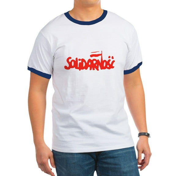 CafePress - Solidarnosc Ringer T - 100% Cotton Ringed T-Shirt