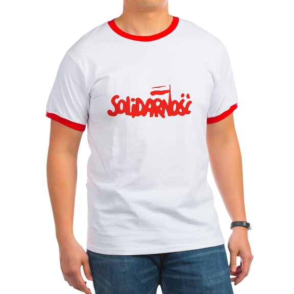 CafePress - Solidarnosc Ringer T - 100% Cotton Ringed T-Shirt