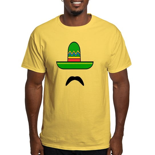 CafePress - Sombrero Mustache T Shirt - Men's Classic Cotton T-Shirts